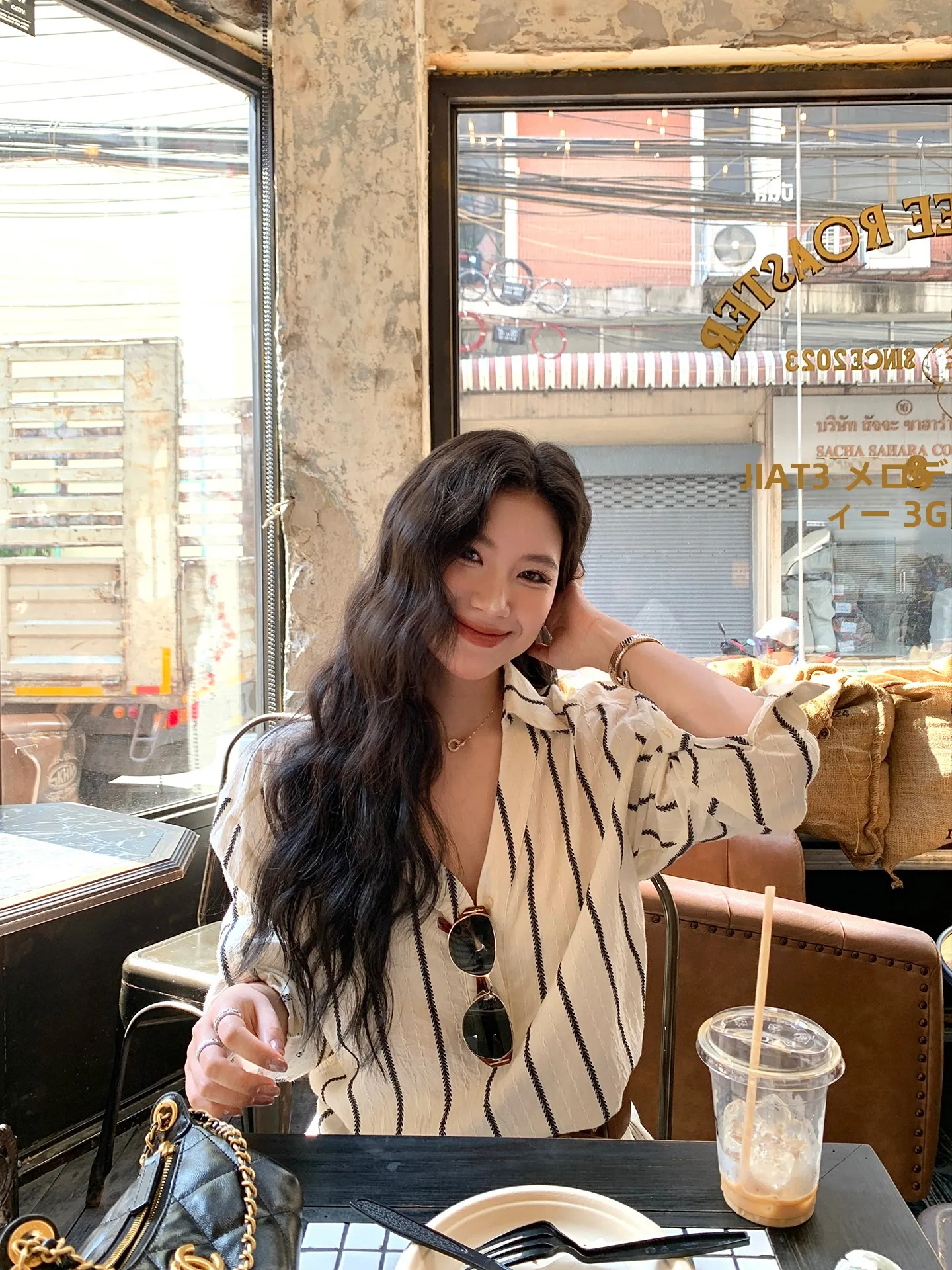 

DaqianwithU Casual Style Pure Cotton Long Sleeve Striped Shirt Embroidered Texture Loose Fit Commute Design Women's Top