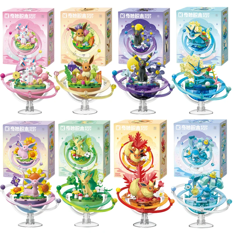 Figurine Pokemon Eeveelution monstre de poche Espeon Sylveon Glaceon Leafeon Vaporeon Umbreon Flareon, jouet animé, cadeaux pour enfants