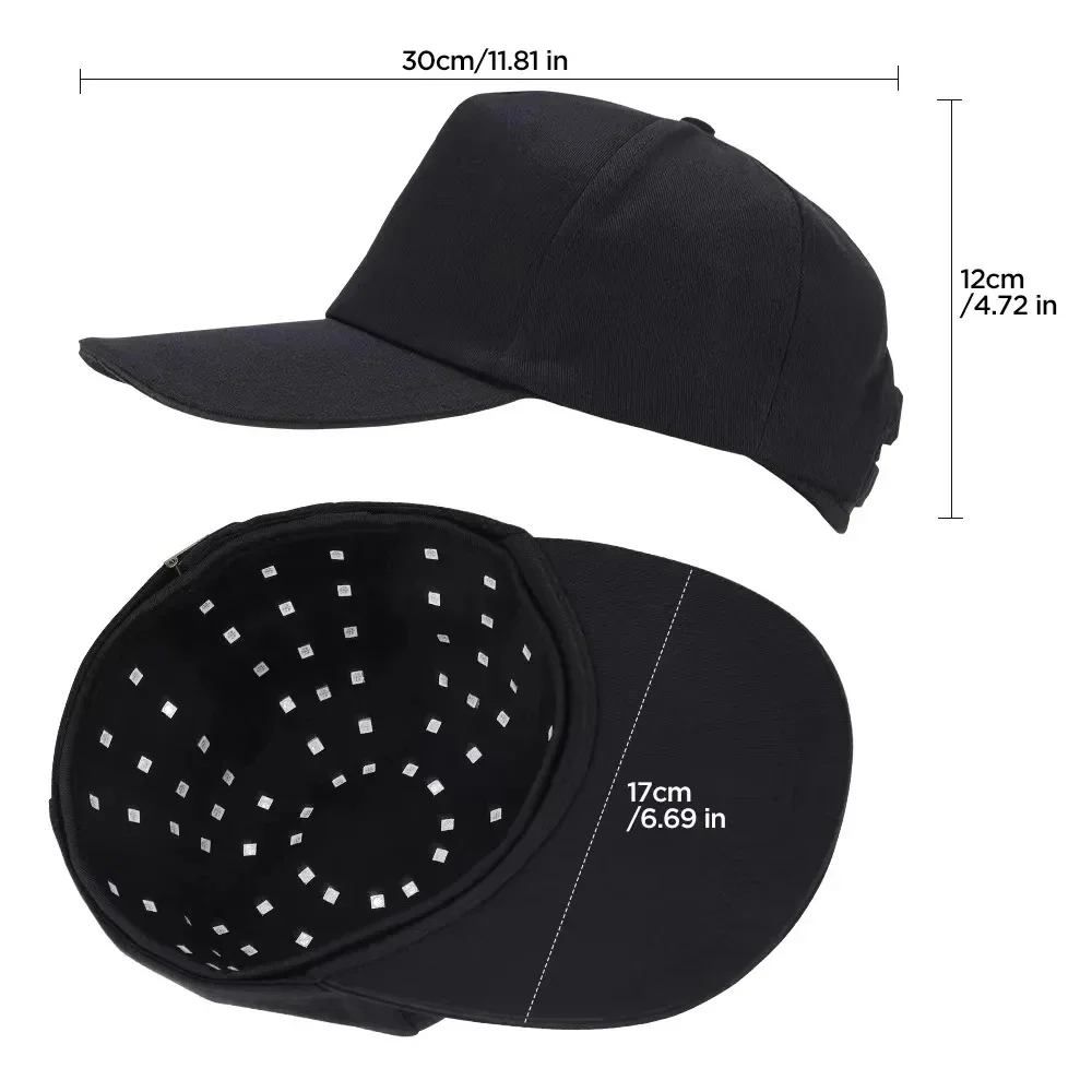 Red Light Therapy Hat with 96 Lamp Beads Laser Hair Growth Cap Professional Cap for Greasy Scalp Hair Care Adjustable Rear Strap