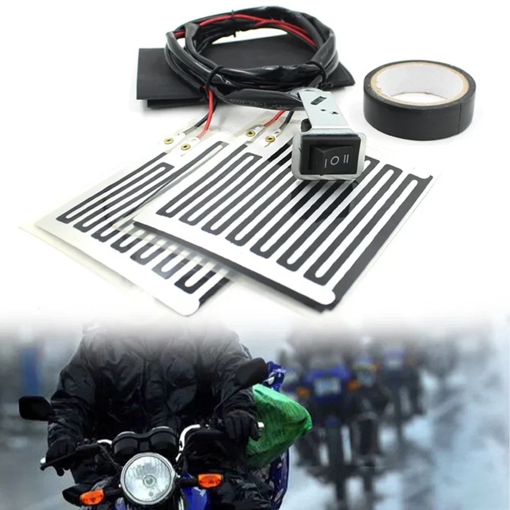 2pcs Motorcycle Heated Handle Electric Heating Handlebar Warmer Grip Warmer With Switch Control High Universality Fitment