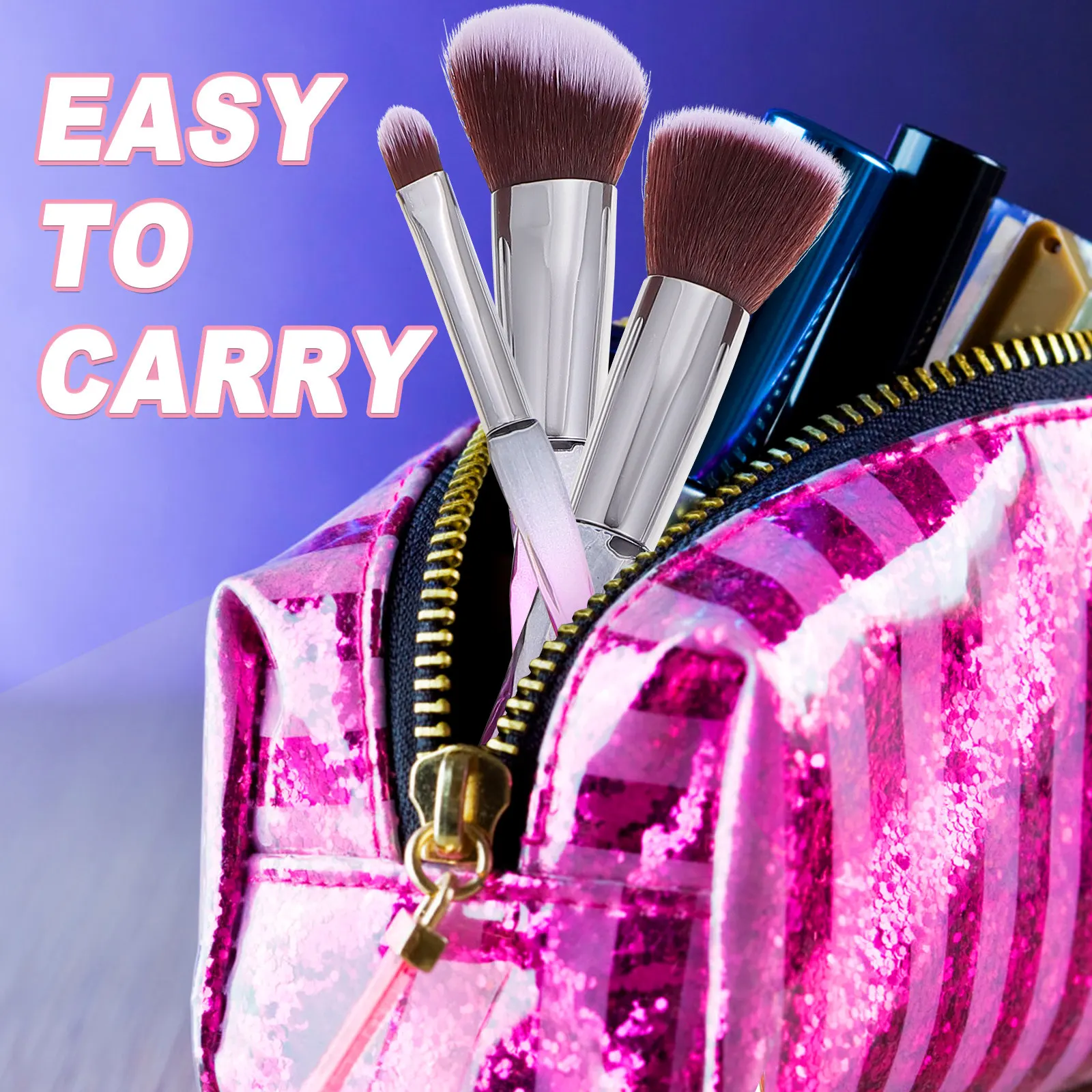 10Pcs Professional Makeup Brushes Set Crystal Handle Fiber Hair Makeup Kit Foundation Powder Eyeliner Brush Tools