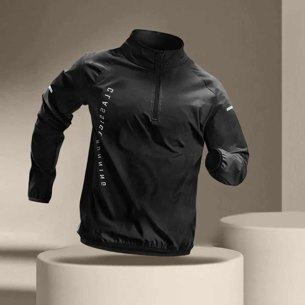 

Long Sleeved Men's Fitness T-shirt with Reflective Strip Quick Dry Sport Running Shirts Tops Sportswear Men Sport T-shirt