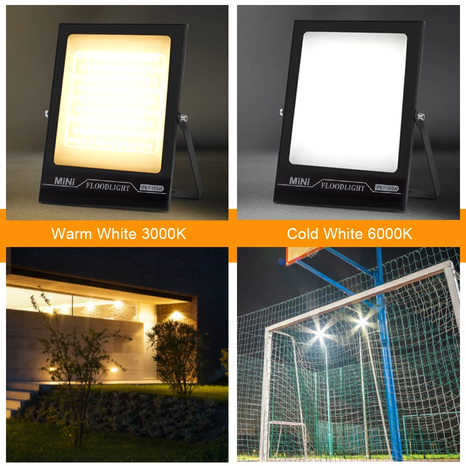 Led Flood Light 100W 30W 50W 150WSpotlight Outdoor 20W 10W AC220V 230V Reflector Projector Lamp IP66 Waterproof LED Street Lamp