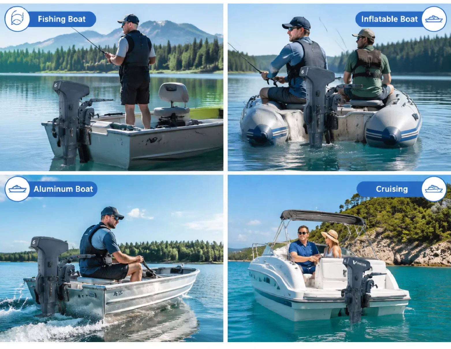 6HP 3000W IP67 S-series High- - đánh giá và giá Fishing Boat Outboard Motor