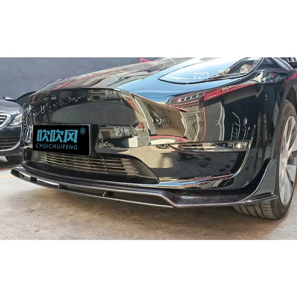 New! Carbon Fiber for Tesla Model Y High Quality V Style Side Skirts Front and Rear Lip Spoiler Canard Surrounding Car Accessori