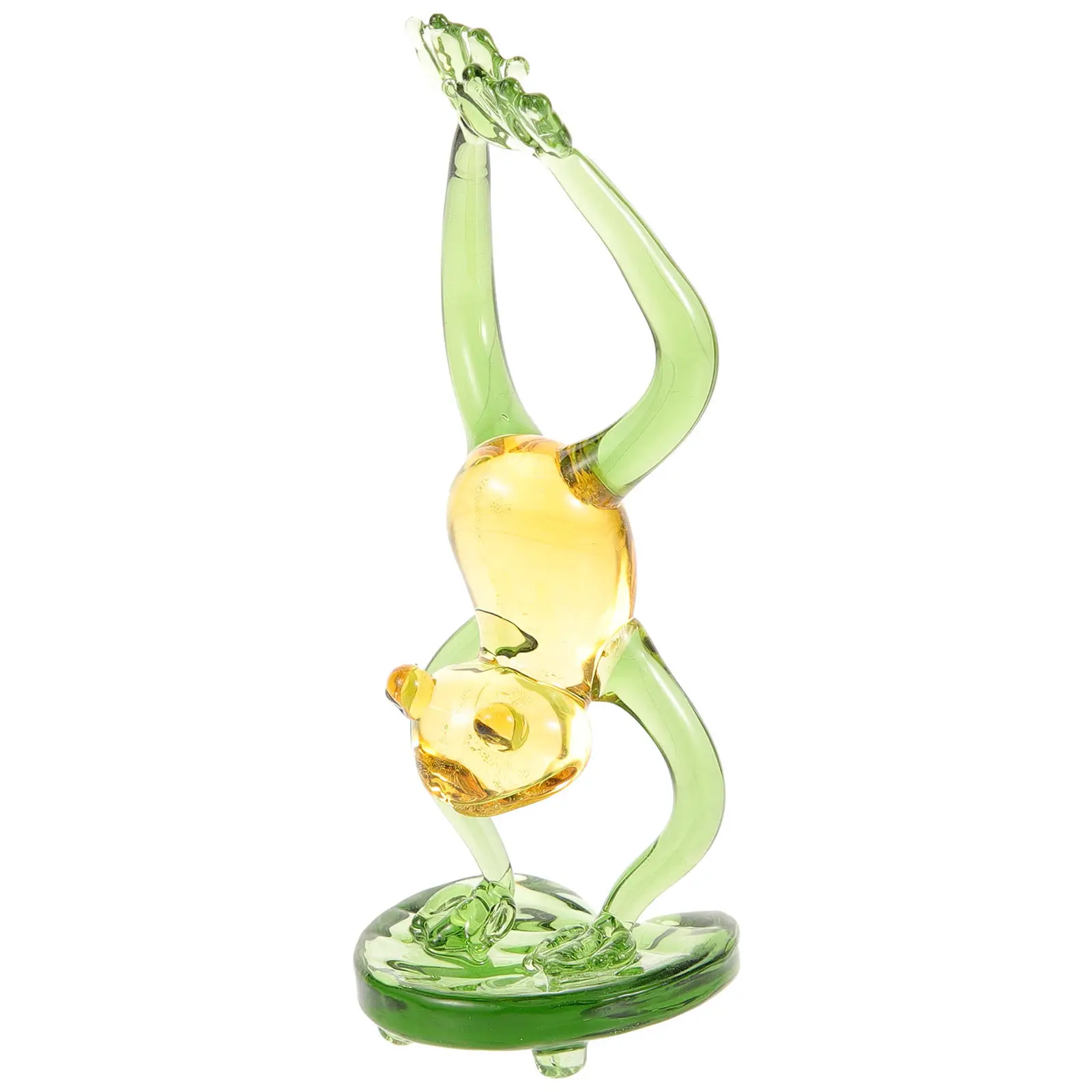 Crystal Frog Desktop Decoration Handstand Posture Lightweight Small Animal Sculpture Home Office Table Ornament Creative Unique