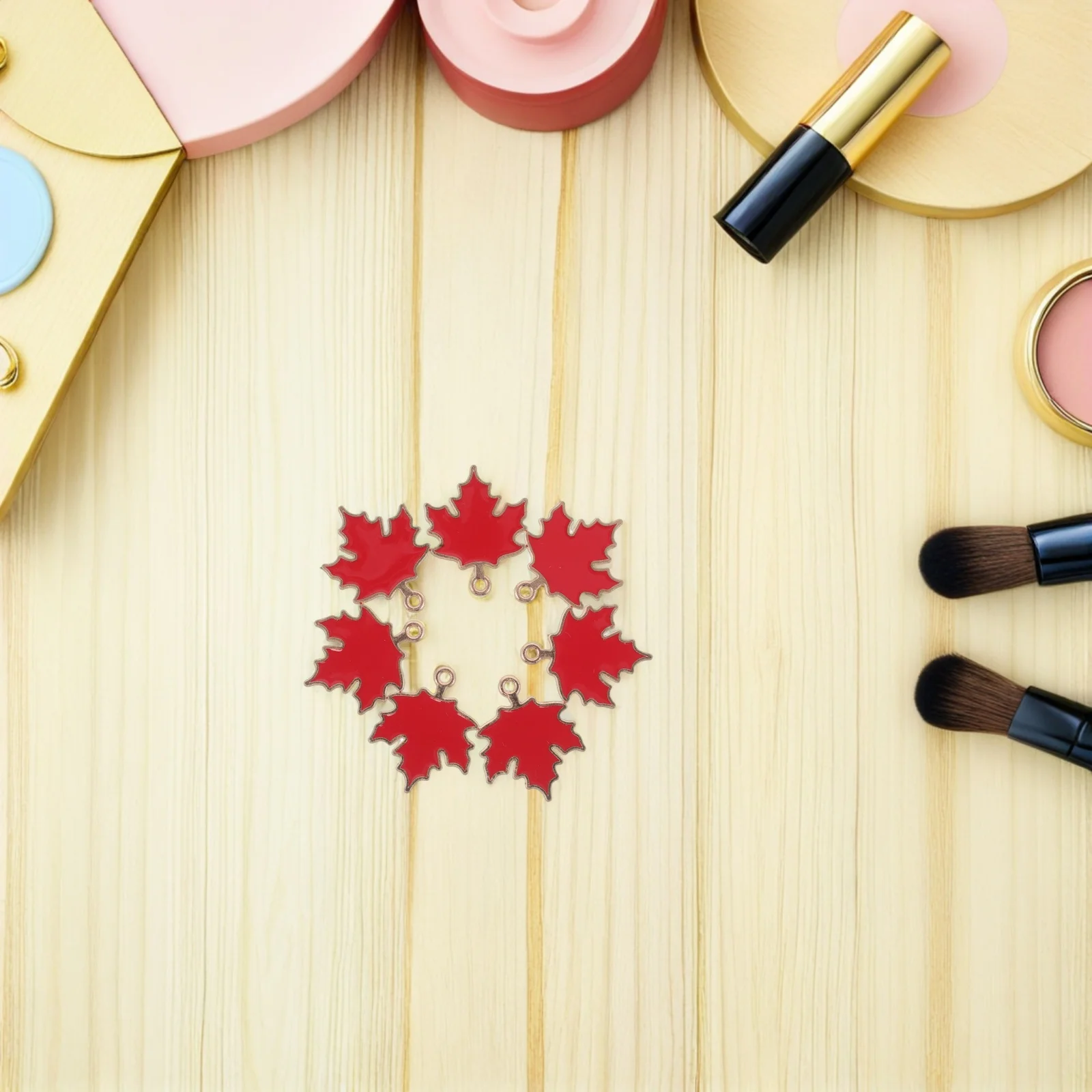 

50pcs Maple Leaf Charms Alloy Fall Pendants For Diy Jewelry Making Craft Keychain Accessories Autumn Theme Decor Leaves