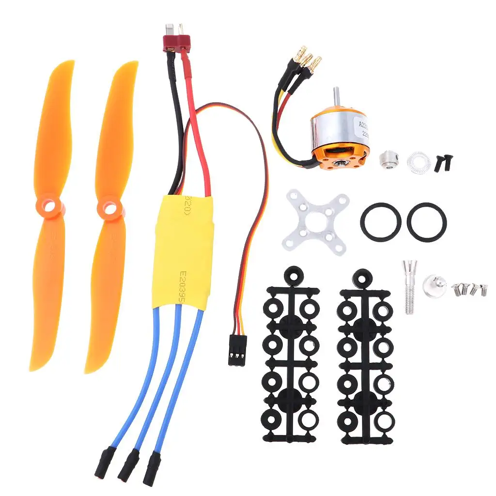 RC Motor Brushless ESC Combo Propeller 30A Controller Kit Multi Color for Electric RC Airplane
