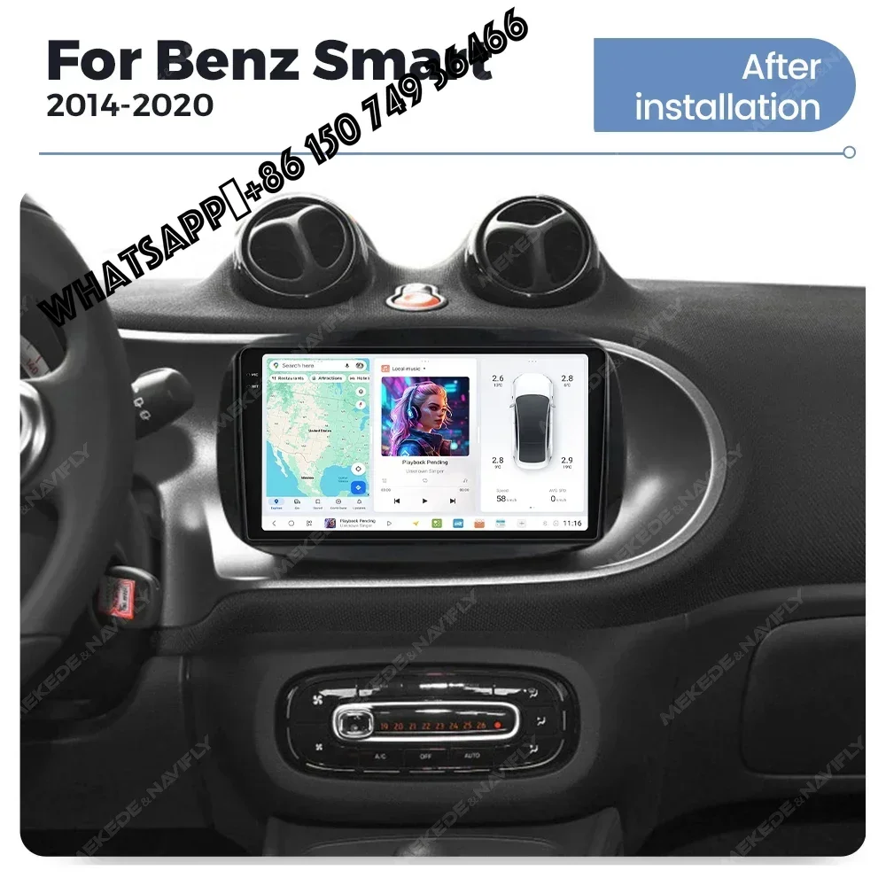 Factory Auto DUDU7 Gps Navigation TPMS  Android Car Radio Video Player Car-play for Benz Smart 2014-2020 360 Camera Cooling Fan