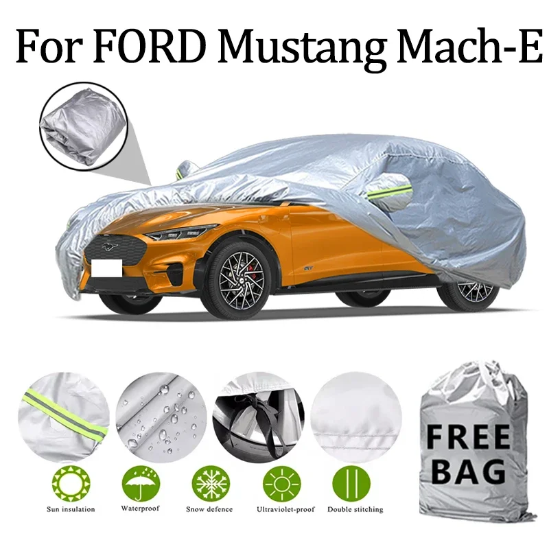 

Для FORD Mustang Mach-E автомобильный чехол уличные защитные чехлы снежный солнцезащитный козырек водостойкий пылезащитный внешний УФ автомобильные аксессуары