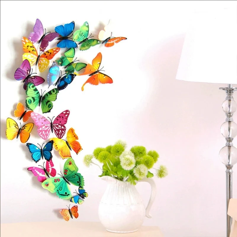 12 pcs 3D Butterfly Wall Decals - usage example