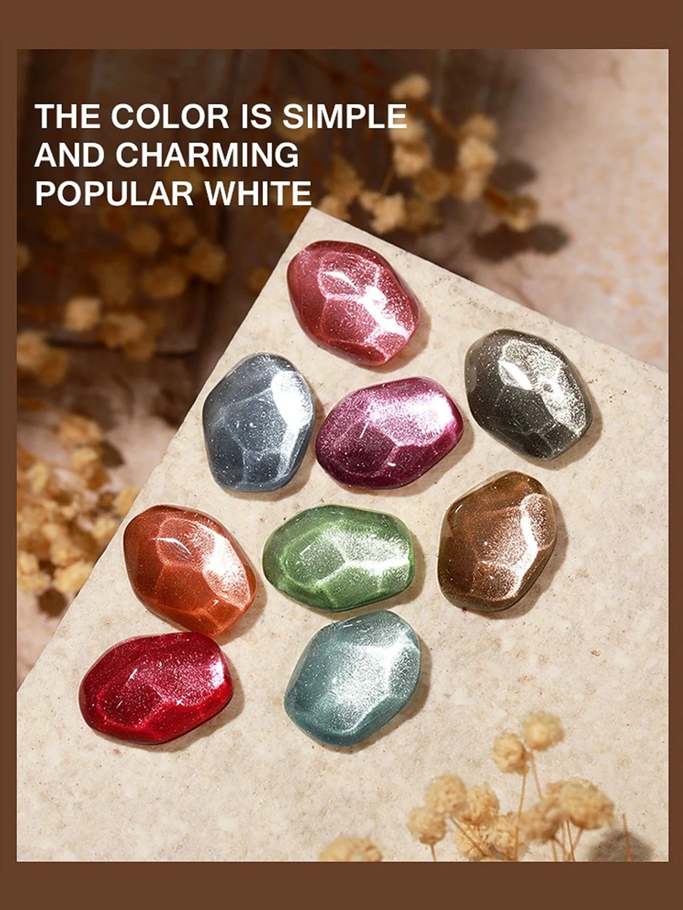 1/9PCS 2025 New Autumn and Winter Nail Polish in Coffee Color with Platinum Crystal Glass Beads Cat Eye Gel, Lasts for 28 Days