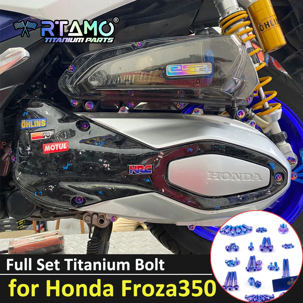 

RTAMO Болты из титанового сплава, крышка кривошипа CVT, крышка воздушного фильтра, масляный болт шестерни двигателя для Honda NSS350 FORZA