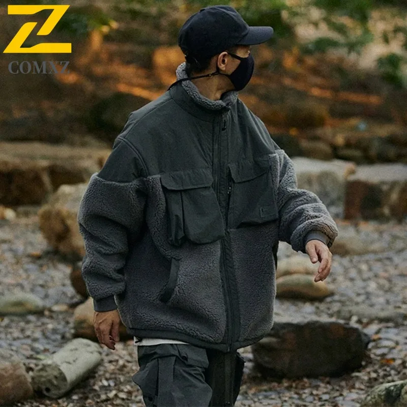 

COMXZ мужские куртки, рабочая одежда, уличная однотонная однотонная куртка с воротником-стойкой для рыбалки, высокое качество, походная университетская куртка, дорожное дышащее пальто