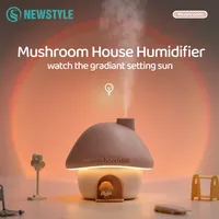 Mini Mushroom Humidifier 300ml, Essential Oil Diffuser, Colorful LED, Ultrasonic Aroma for Home