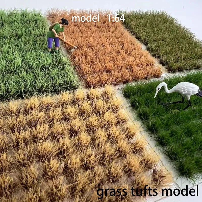 70/91 Tufts Static Grass Tufts for Miniature Garden Decor Tiny Bonsai Model Grass Tufts Crafts Scene Decor DIY Micro Landscape