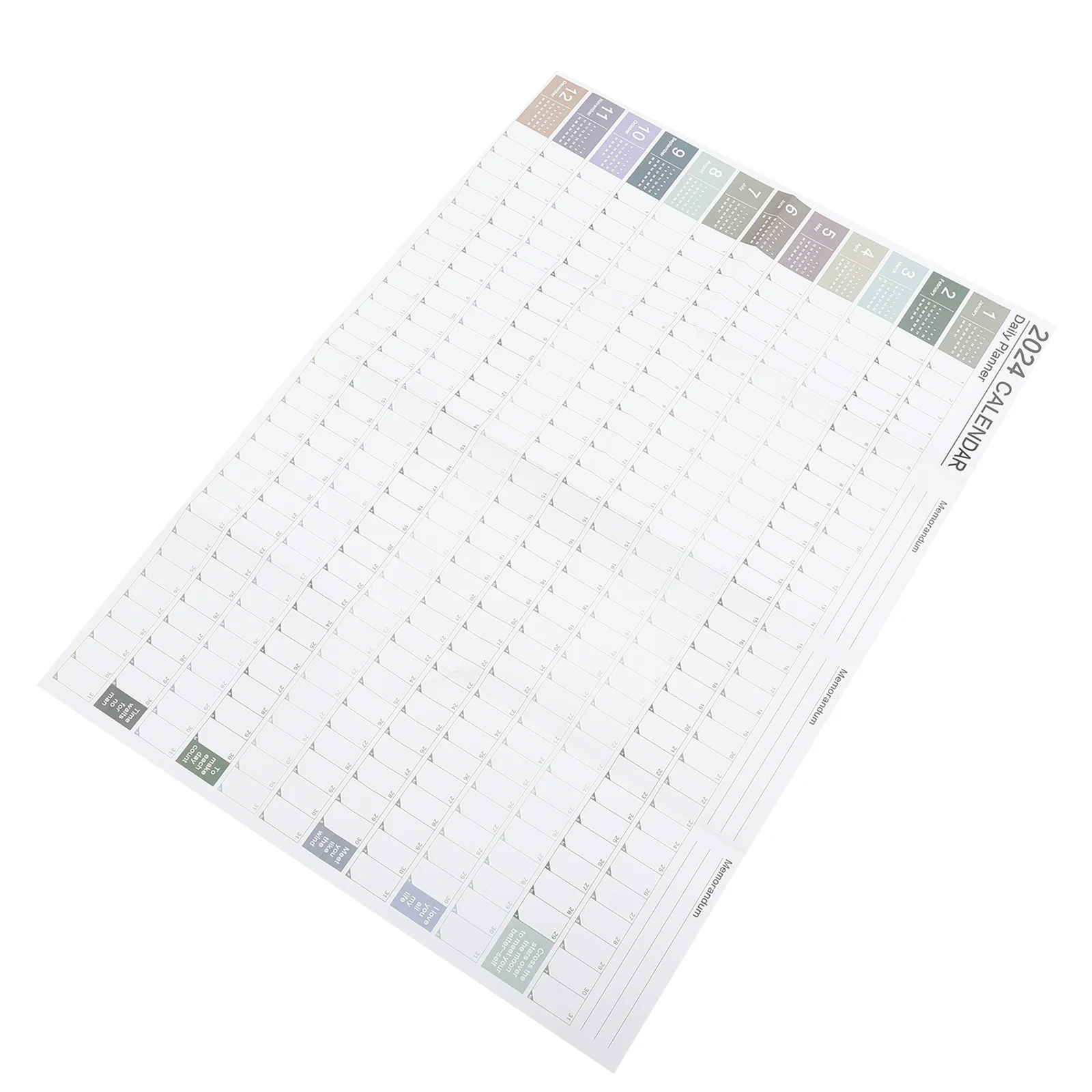 

1Set Yearly Wall Planner Calendar 2024 Lightweight Wall Hanging Daily Schedule Memo Space Saving Home Office Yearly Calendar