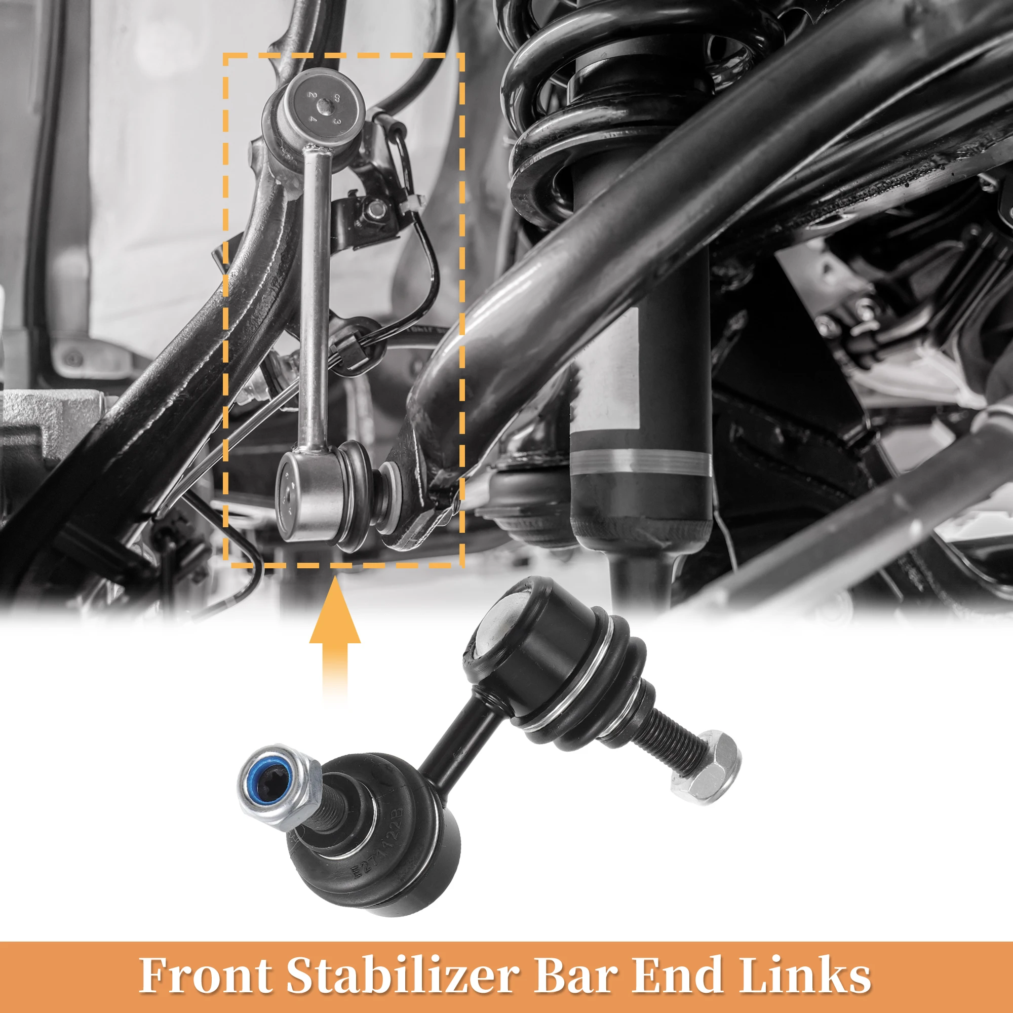 UXCELL 2 قطعة وصلة قضيب التأثير للمثبت الأمامي لـ Acura EL 2001-2005 رقم K90454/K90455