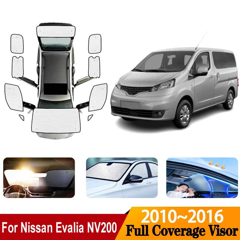 

Car Sunshades For Nissan Evalia NV200 Vanette Accessories 2010-2016 Anti-UV Ray Blind Shade Sun Visors Car Accessories Auto Part