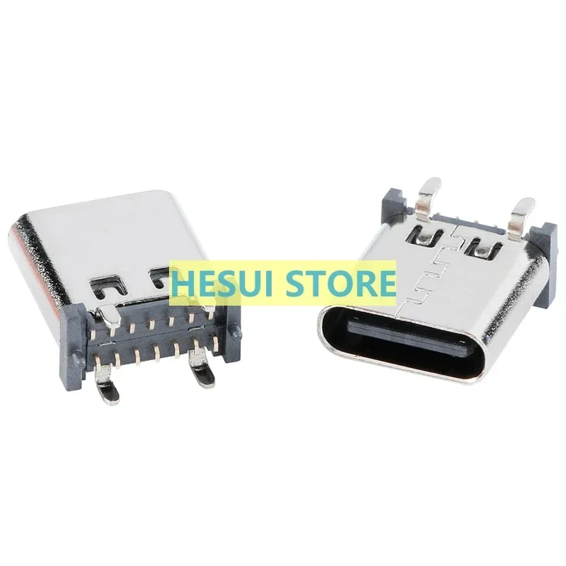 USB Type-C 14P female stand straight foot four feet with column height 10.0 interface socket USB connector