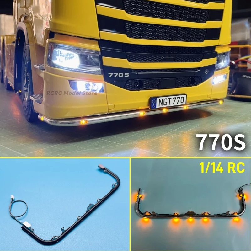770S RC Toy Truck 1/14 Aluminum LED Lighting Low Bar For Tamiya 1/14 RC Tractor Truck 770S Series Accessories Parts