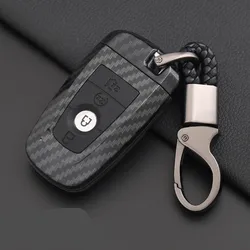 Carbon fiber ABS Car Key Case Cover For Ford Fusion Mondeo Mustang Edge Expedition EXplorer F-150 F-250 F-350 2018 2019