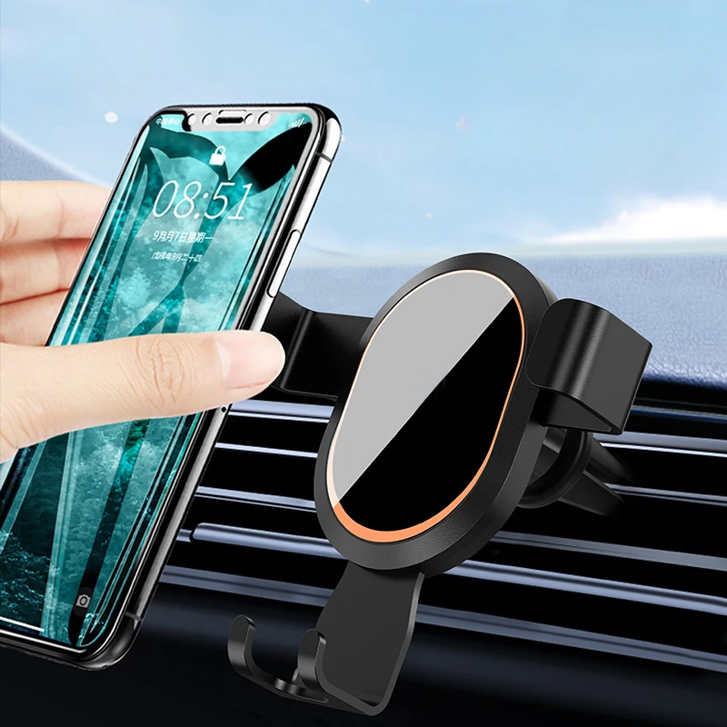 Gravity type car phone vent holder mobile phone holder GPS multifunctional car holder supports iPhone, Xiaomi, Samsung, Huawei