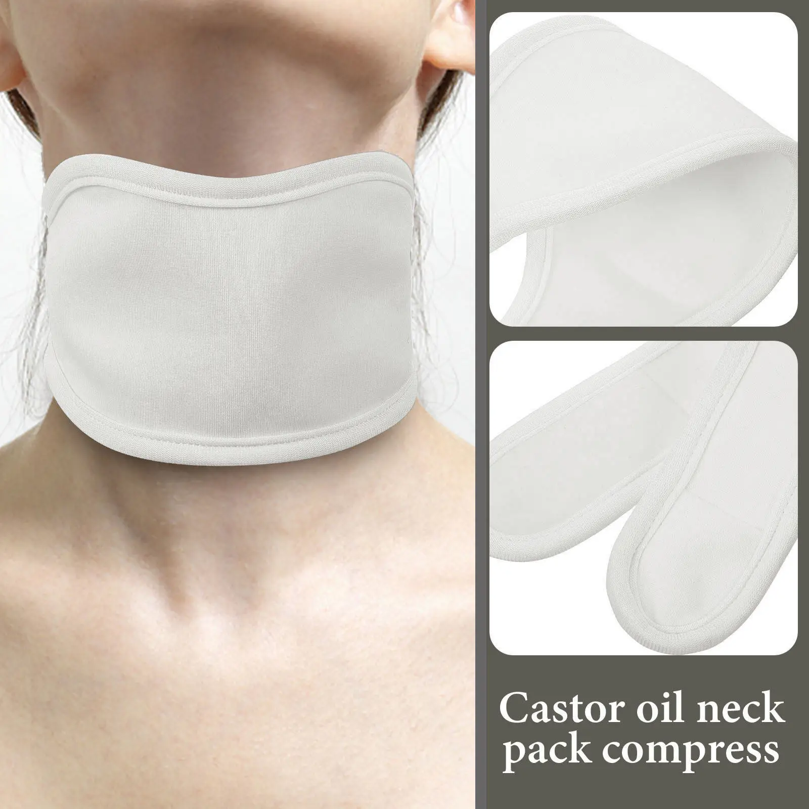 

Удобный многоразовый компресс для шеи с касторовым маслом, эргономичный дизайн, застежка на липучке
