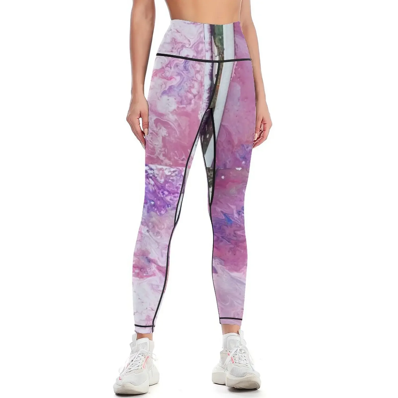 

Pink galaxy Leggings fitness set gym Fitness's gym clothes sports tennis for leggins push up woman Womens Leggings