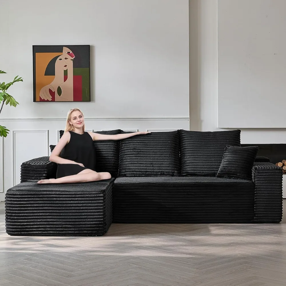 

Модульный секционный диван Cloud Couch, 109 дюймов, удобные L-образные секционные диваны для гостиной, современное глубокое сиденье, уютный плюшевый пушистый Co