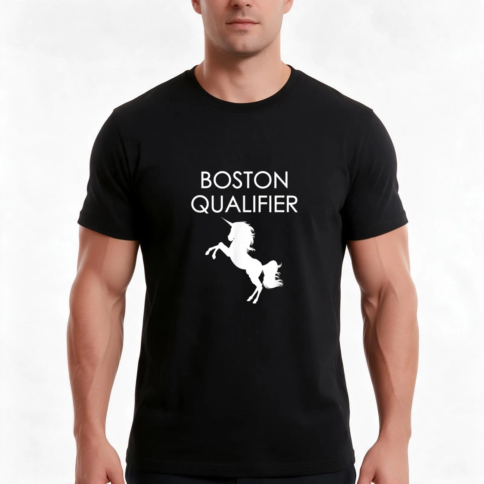 Boston Qualifier Unicorn Character T Shirt T-Shirt, Summer Casual Cotton Tee, Oversized Streetwear Tops, Vintage Graphic Print