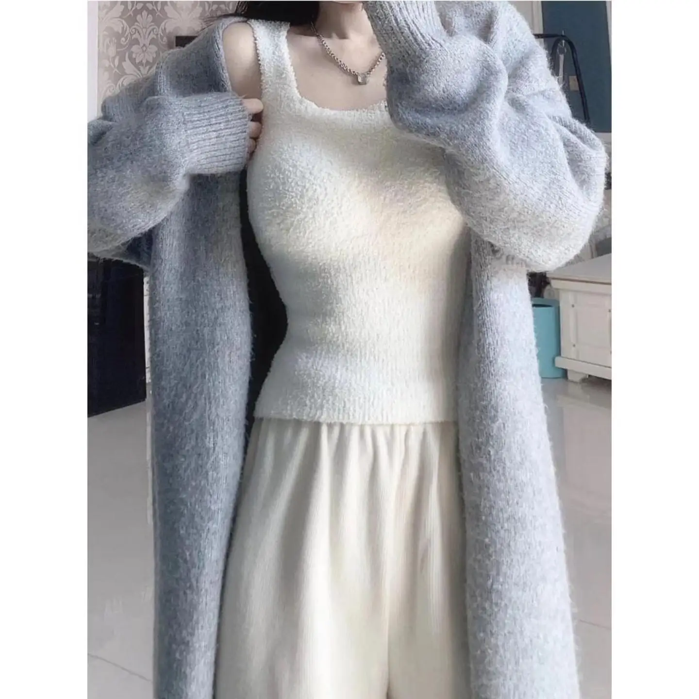 

Women's Warm Fce Lined Thiened Vest Autumn Winter Inner Wear Casual Sle Square Collar Micro Elastic Polyeste...