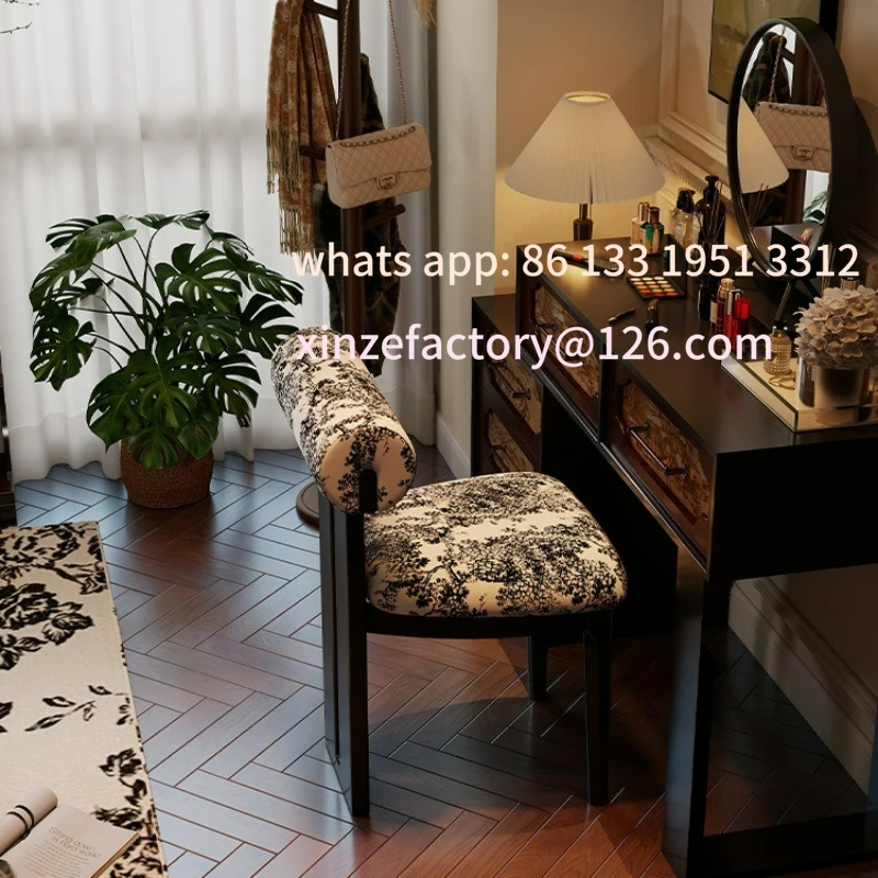 

Customizable Home Makeup Stool French Chair Bedroom Dressing Chair