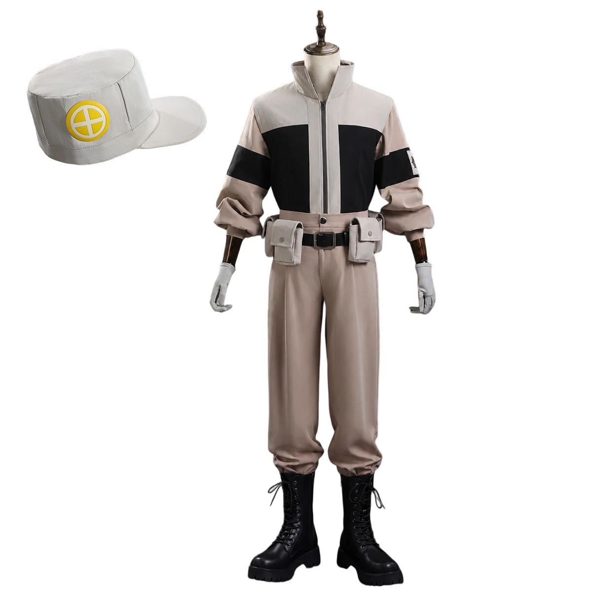 Disfraz de Cosplay de HOLOUN Gachiakuta Anime Supporter Gris Rubion Follo Tunito Tomme Mima para Conveniones, Halloween y Navidad con Sombrero