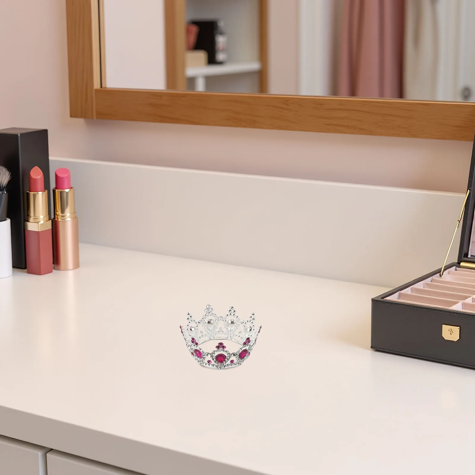 مشط تاج صغير من حجر الراين للفتيات الصغيرات لحفلات أعياد الميلاد وحفلات الأميرة وإكسسوارات الرأس وغطاء الرأس على شكل تاج