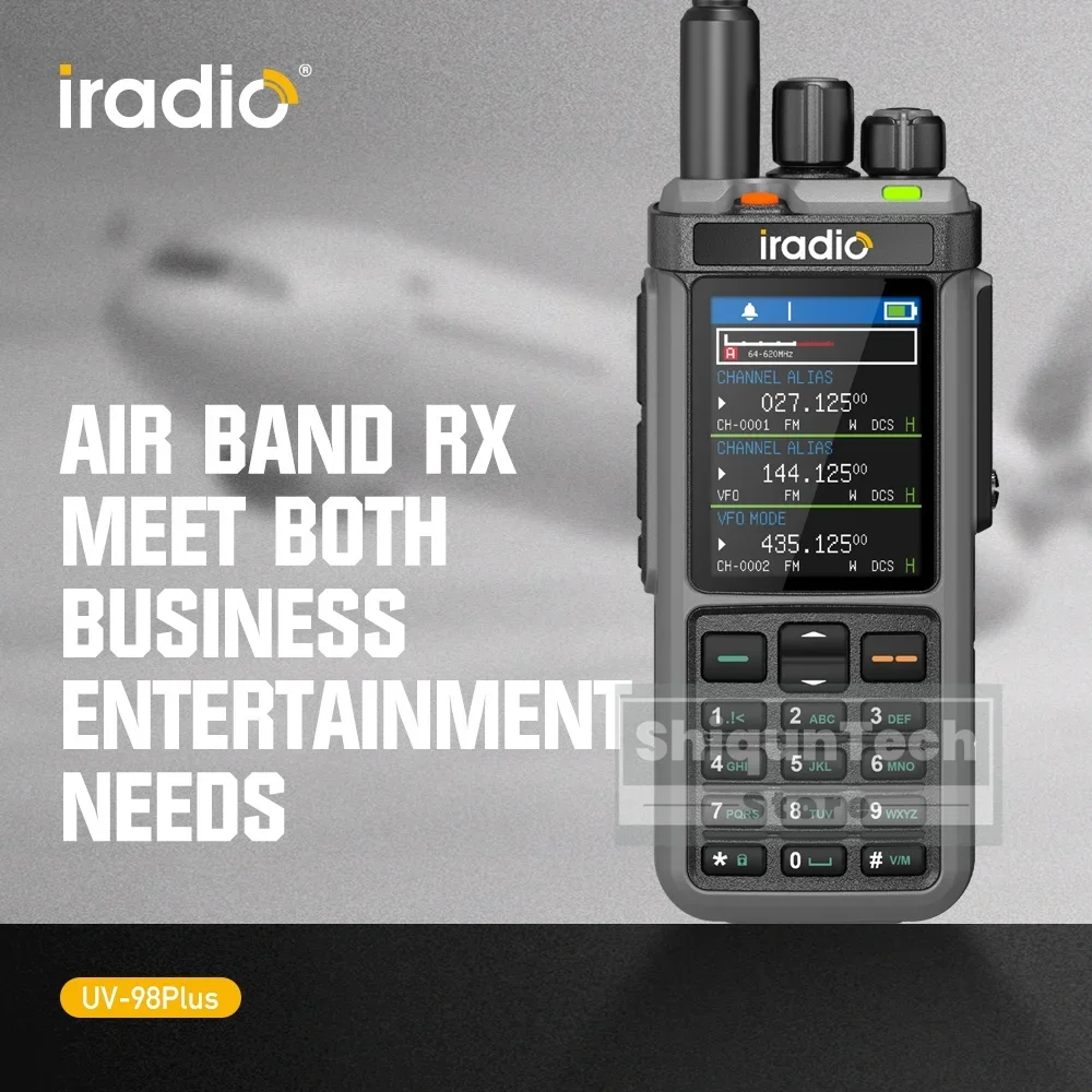 Iradio UV-98 PLUS GPS Air Band 10W جهاز اتصال لاسلكي عبر النطاق مكرر HF AM FM USB LSB CW CB SW MW LW SSB DTMF على الموجات القصيرة HamRadio