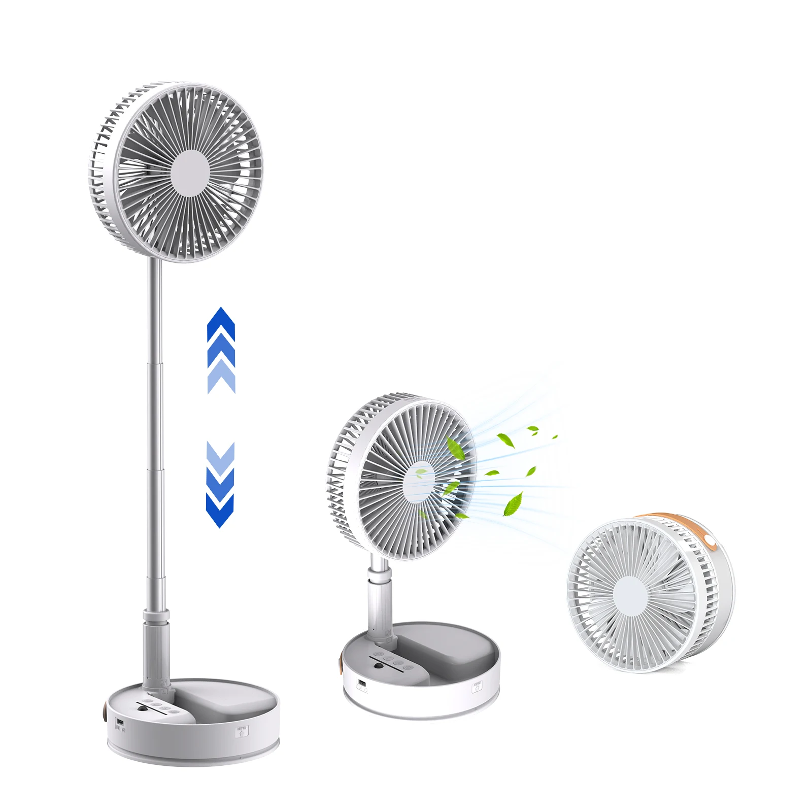 UNITEDIME Remote Control USB Charging Port  Battery Operated Portable Standing Fan, 4 Speed, Timer for Camping Travel Outdoor,