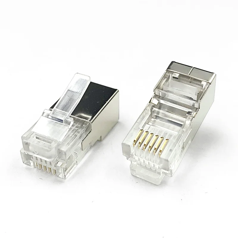 cabo de telefone plugue modular com escudo rj12 conector 6p6c corpo longo rj11 6 core l 228 mm 50100 pcs 01