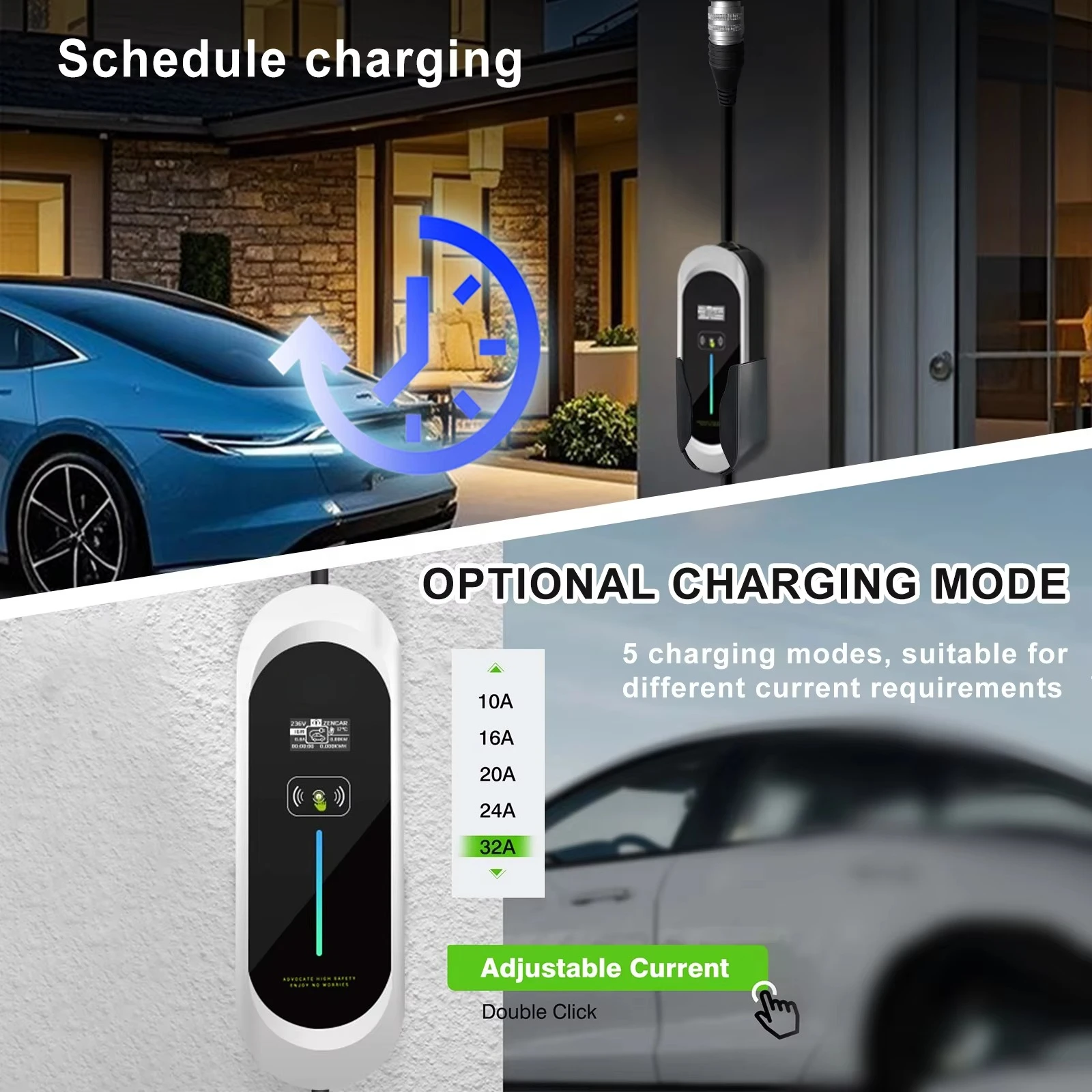 Przenośna ładowarka EV klasy 2 – J1772 Evse 32A Level 2 Charger recenzja i cena