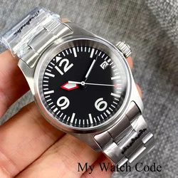 Small Field Diver Watch NH35 Automatic Men Wristwatches Red Arrow Hand Sterile Dial Steel Band Watch Sport Clock 316L Steel