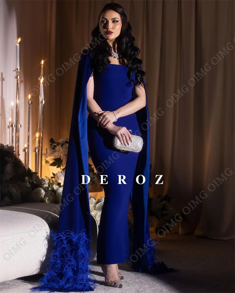 OIMG Green Feather Prom Dresses Long Sleeves Feathers Vintage Saudi Arabic Women Evening Gowns Occasion Formal Party Dress