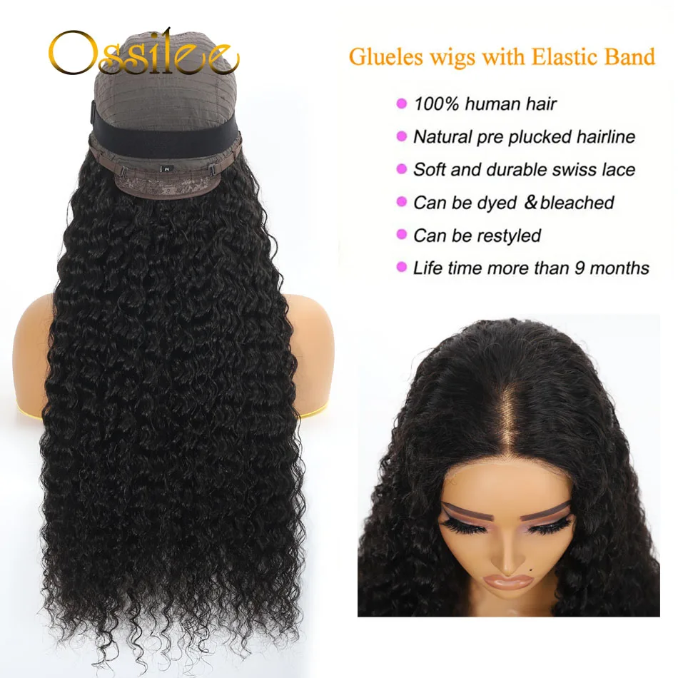 Glueless Wig Human Hair Ready to Wear Deep Wave Pre Cut Lace Closure Wig 4x4 closure human hair wig 5x5 hd lace closure wig