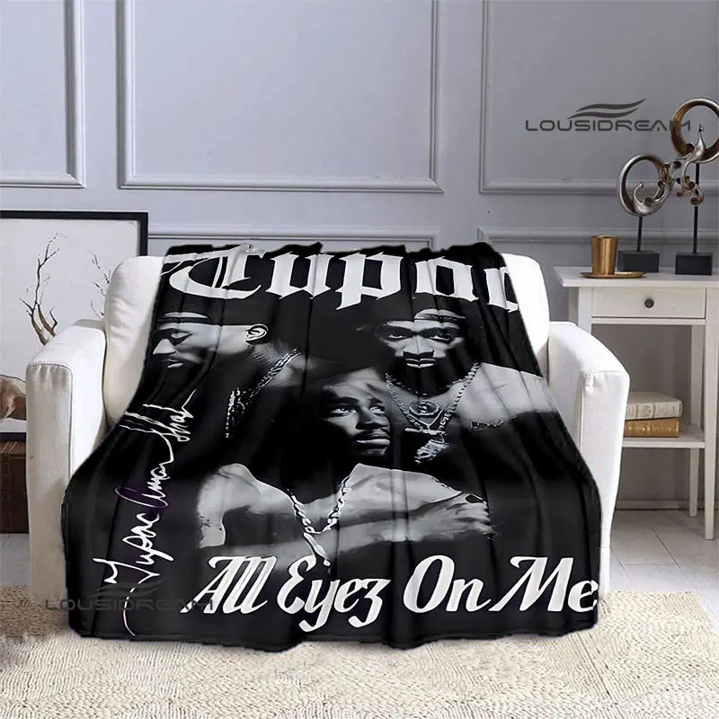 2PAC hip -hop singer retro printing blankets Fashionable bed blankets warm beautiful blanket birthday gift