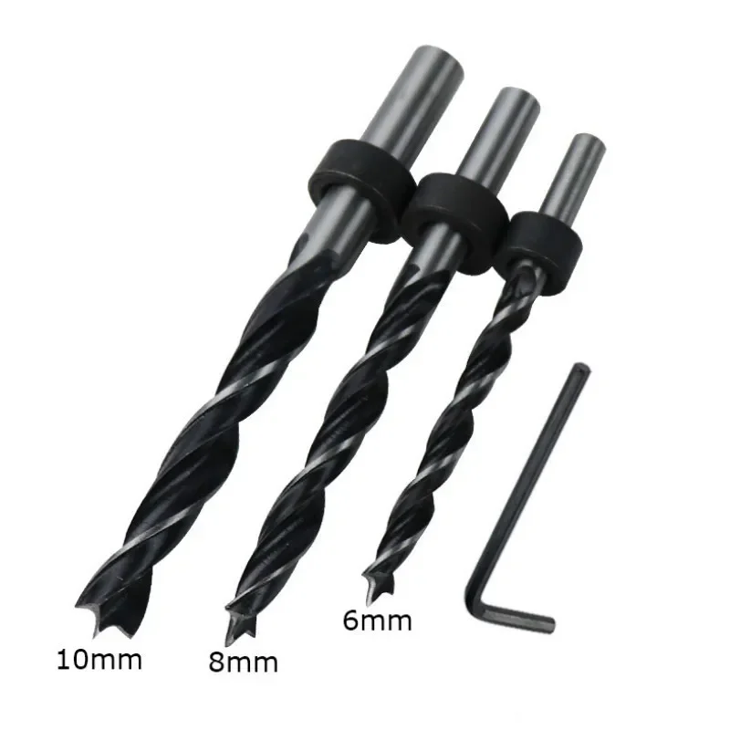 Maschera per tasselli in legno grigio Sistema di maschere per fori tascabili in plastica ABS portatile 6/8 / 10mm Perforatrice per punte da trapano per giunti di tasselli per carpenteria