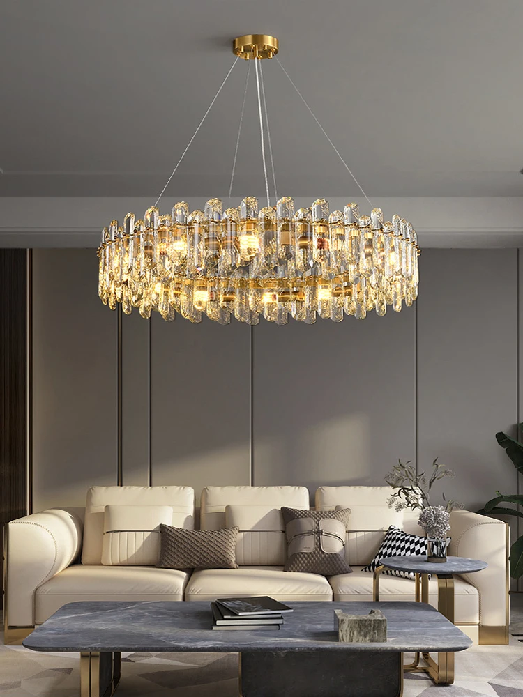 Imagem -02 - Dimmable Led Round Crystal Luzes de Teto Designer Lamp Sala e Quarto