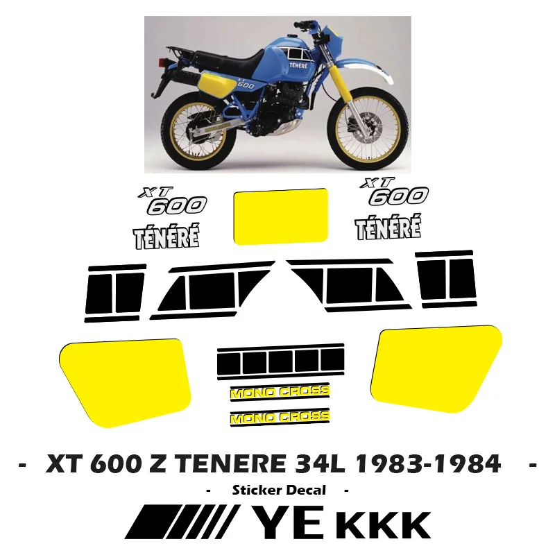 

For Yamaha XT 600 Z TENERE 1983-1984 Fairing Shell Sticker Decal Replica Full Car Sticker Decals