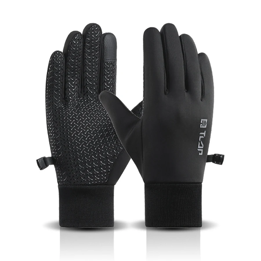 

Нескользящие зимние детские перчатки для езды на велосипеде, детские теплые перчатки с сенсорным экраном и полным пальцем, нескользящие, отражающие