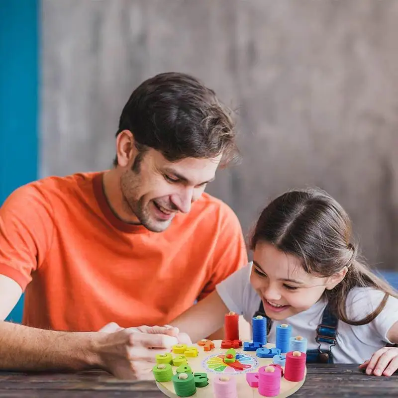 Orologio in legno Puzzle Tempo di apprendimento Sussidi didattici Giocattoli educativi Abilità Giochi di formazione Giocattoli Montessori in età prescolare per ragazzi e ragazze