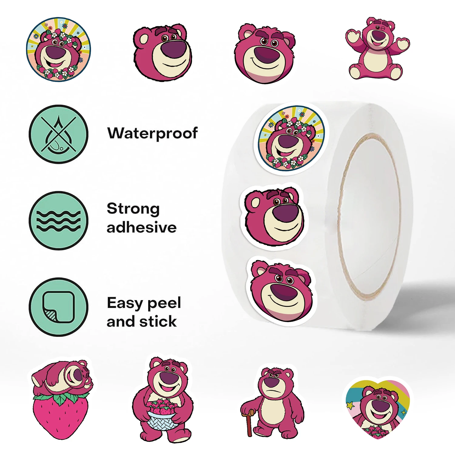 500 sztuk Disney Lotso Toy Story naklejki na zabawki naklejki dla uczniów nagrody szkolne naklejki na laptopa etykiety na telefon