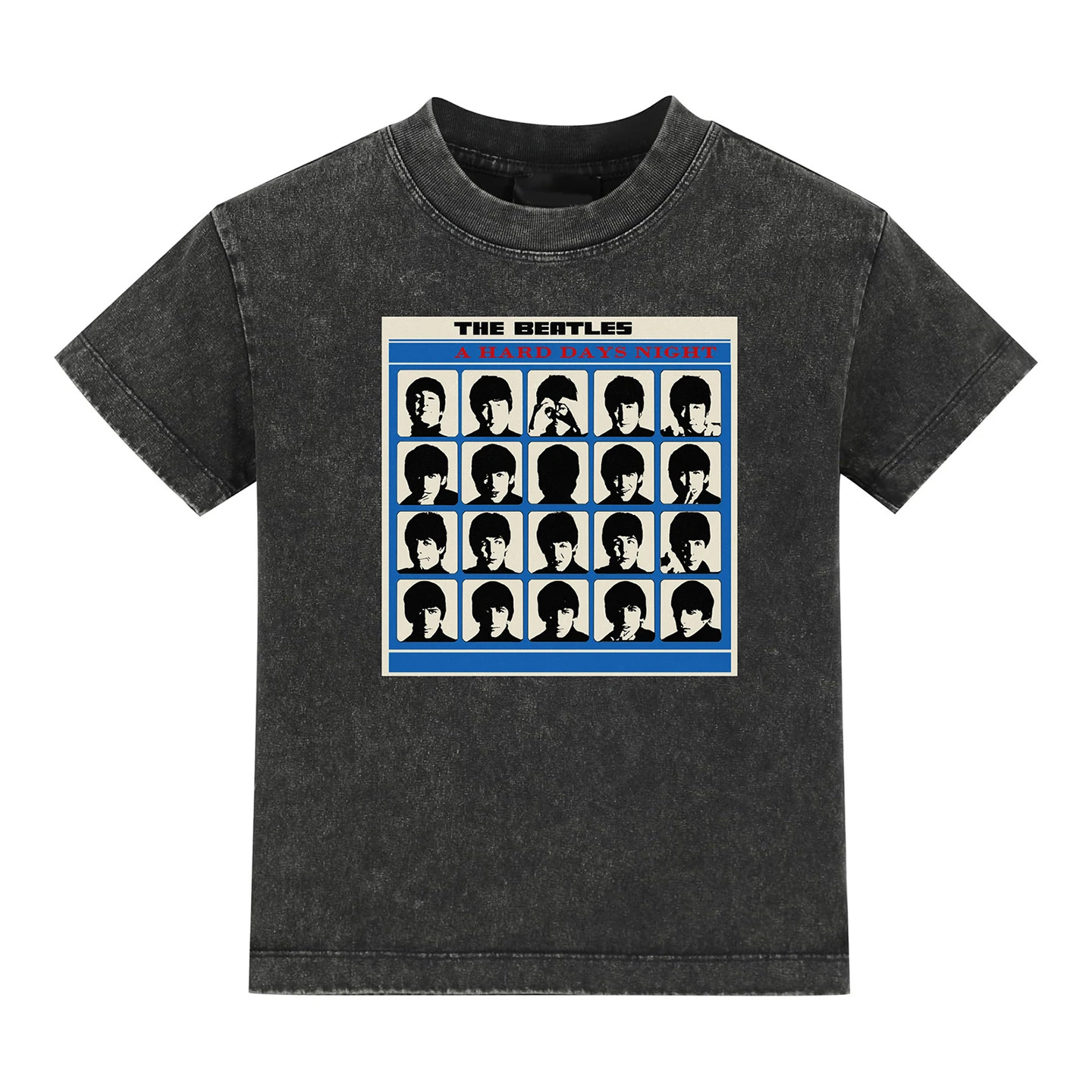 Retro The Beatles Rock Album-themed Washed-out Vintage American Men's and Women's Short-sleeved Washed T-shirts